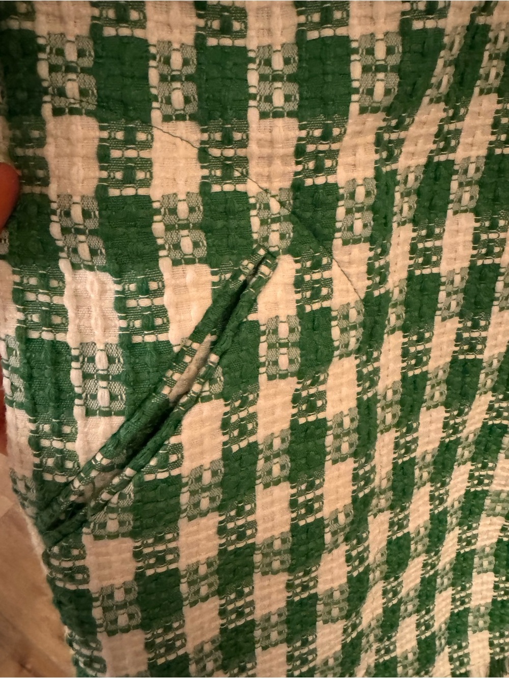 Tuckernuck Green & White Check Tweed Dress NWT - Picture 5 of 13